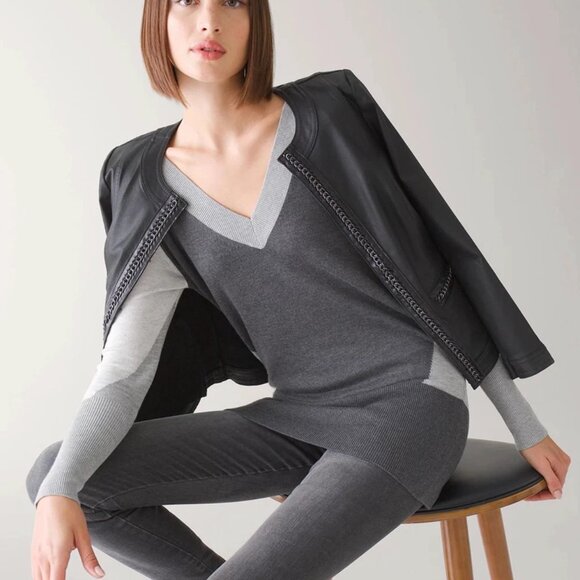 ** White House Black Market Woman’s S Color Block Long Sweater - Picture 2 of 11